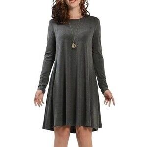 Old Navy Women Gray Knit Swing Dress Long Sleeves Size M